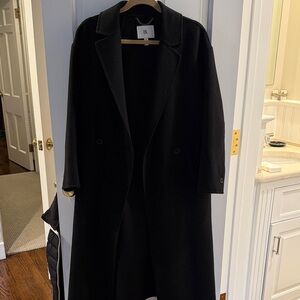 Banana Republic Black Wool Belted Coat